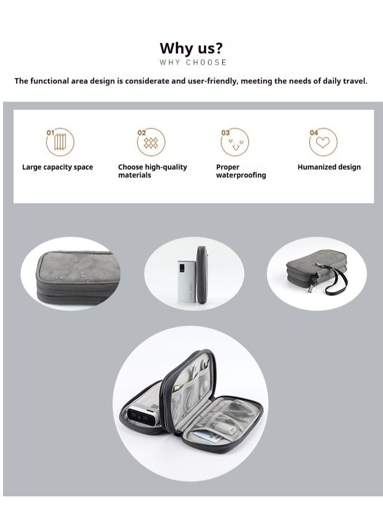 Digital storage bag, travel portable clutch bag, data cable/power bank multifunctional large capacity storage bag - Image 2